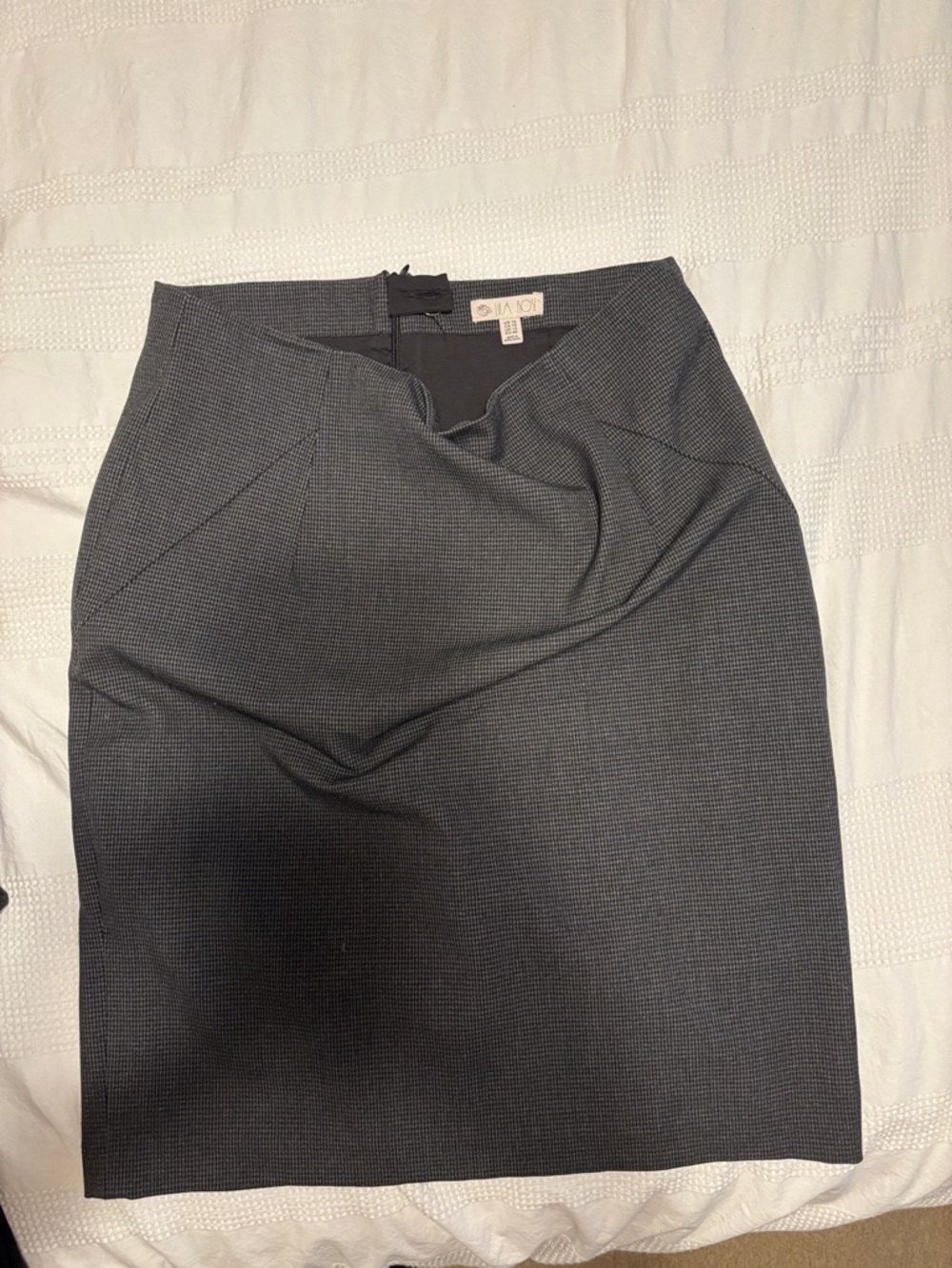 Lila Rose Dark Gray Textured Pencil Skirt